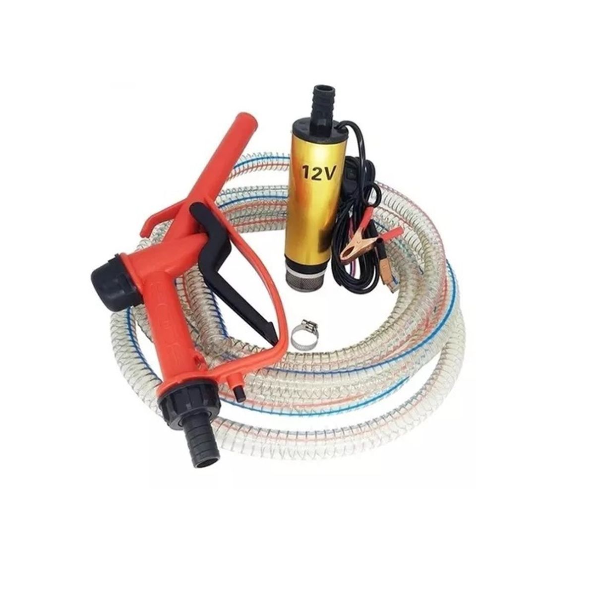 GENERICO - Kit Bomba Trasvasije Diesel Parafina 12v Manguera Pistola
