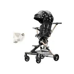 LUBABYCAS - Coche De Paseo 360° Con Mesita Negro