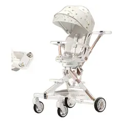 LUBABYCAS - Coche De Paseo 360° Con Mesita Blanco