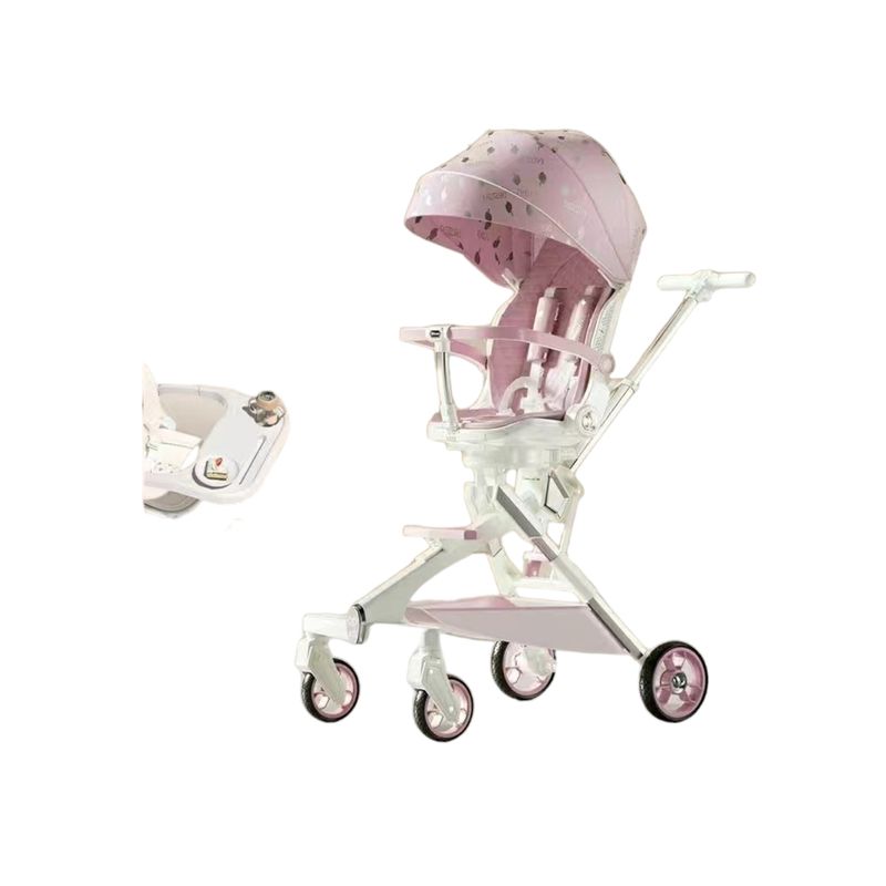 LUBABYCAS - Coche De Paseo 360° Con Mesita Lubabycas Rosado