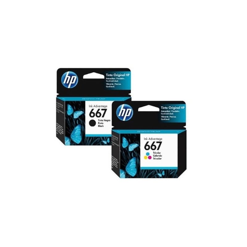 HP - Pack Tintas HP 667 Negro - Color Original