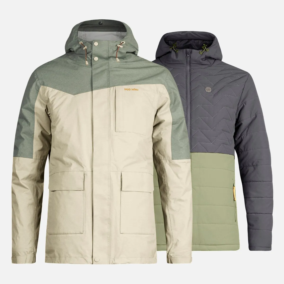 HAKA HONU - Chaqueta Hombre Perro Guapo Verde Militar Haka Honu