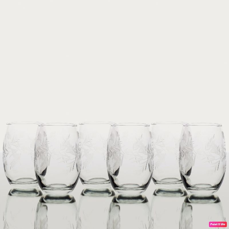 CRISTALES LIBELULA - Set 6 vasos provenzal tallados 400ml Cristales Libélula