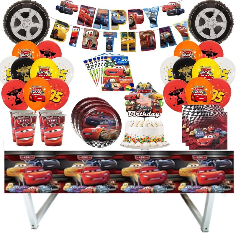 GENERICO - Pack Decoración Globos Cotillón Cars cumpleaños