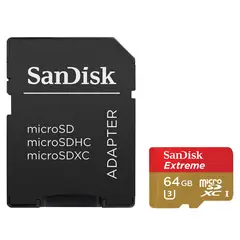 SANDISK - Tarjeta Micro SD 64GB Extreme con adaptador