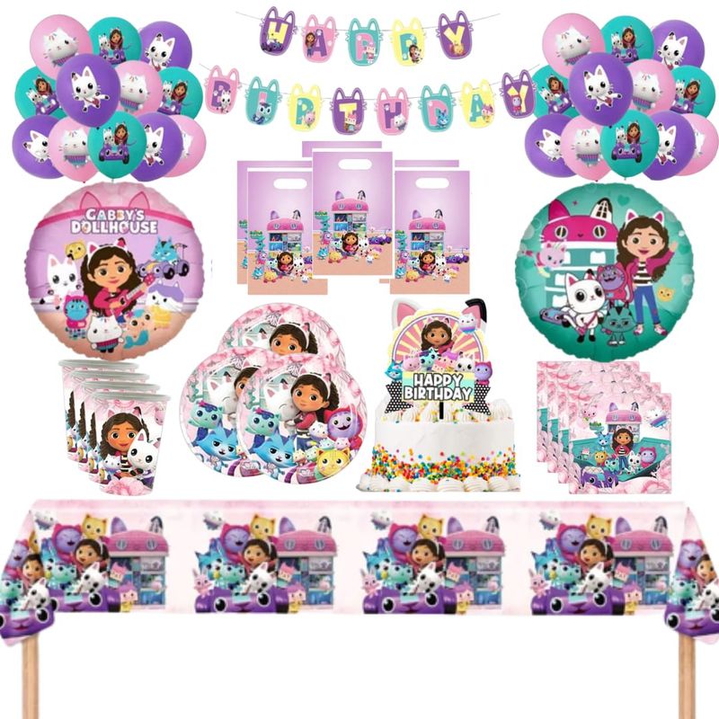 GENERICO - Pack Decoración Globos Cotillón Gabby Cdm modelo 2