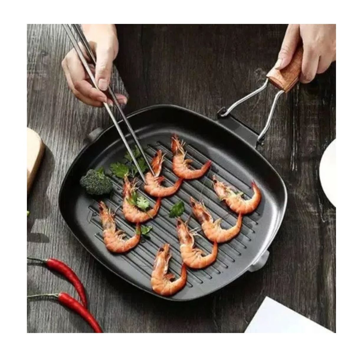 GENERICO - Sartén Antiadherente Tipo Parrilla Plancha Grill 20cm