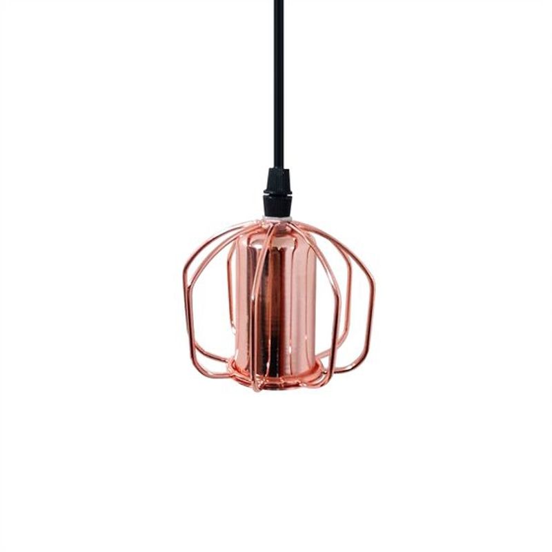 GENERICO - Lampara Colgante Jaula Soquete Vintage Gold Rose