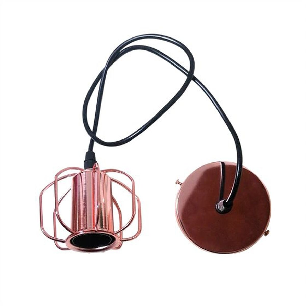 GENERICO - Lampara Colgante Jaula Soquete Vintage Gold Rose