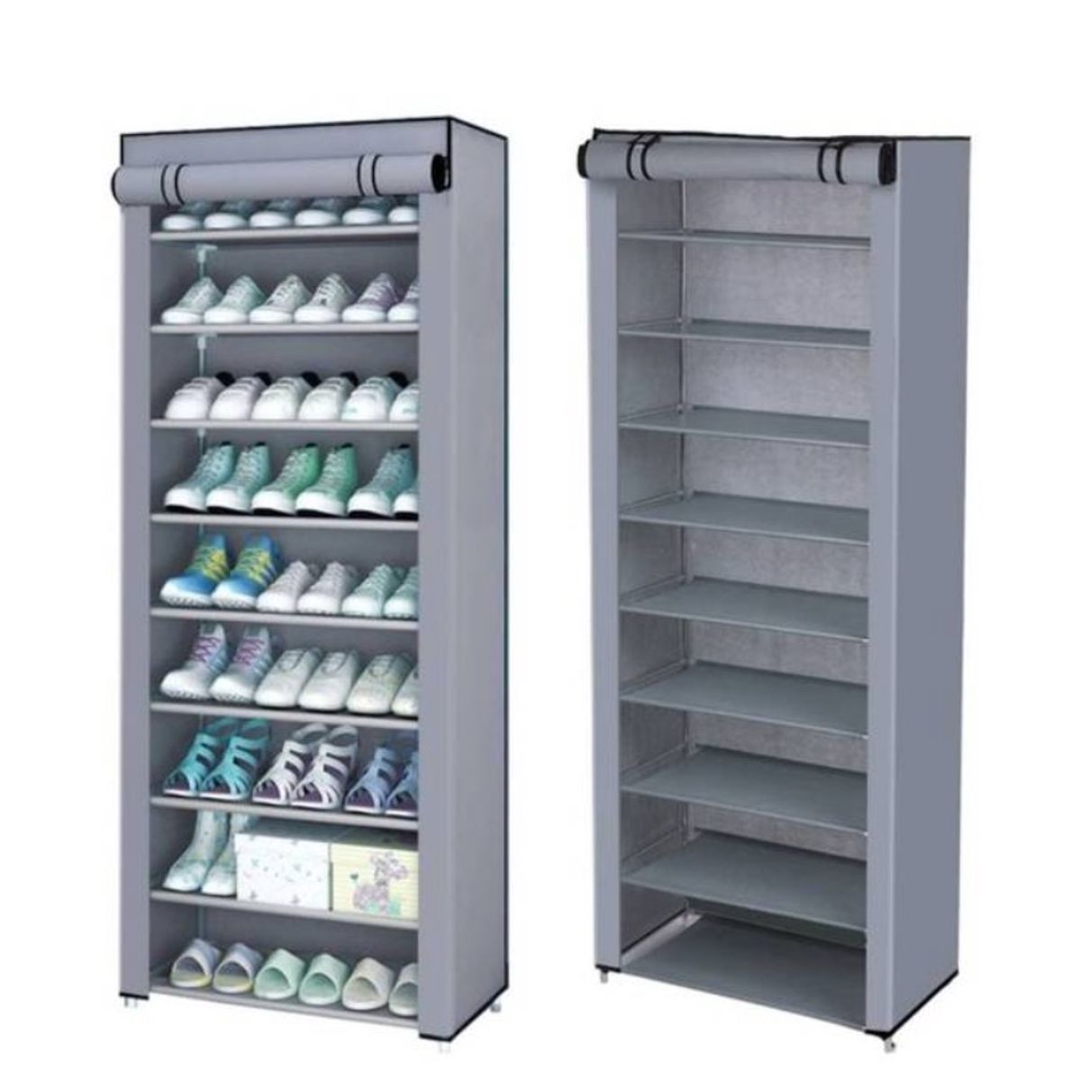 GENERICO - Organizador De Zapatos Armable Zapatero 9 Pisos gris