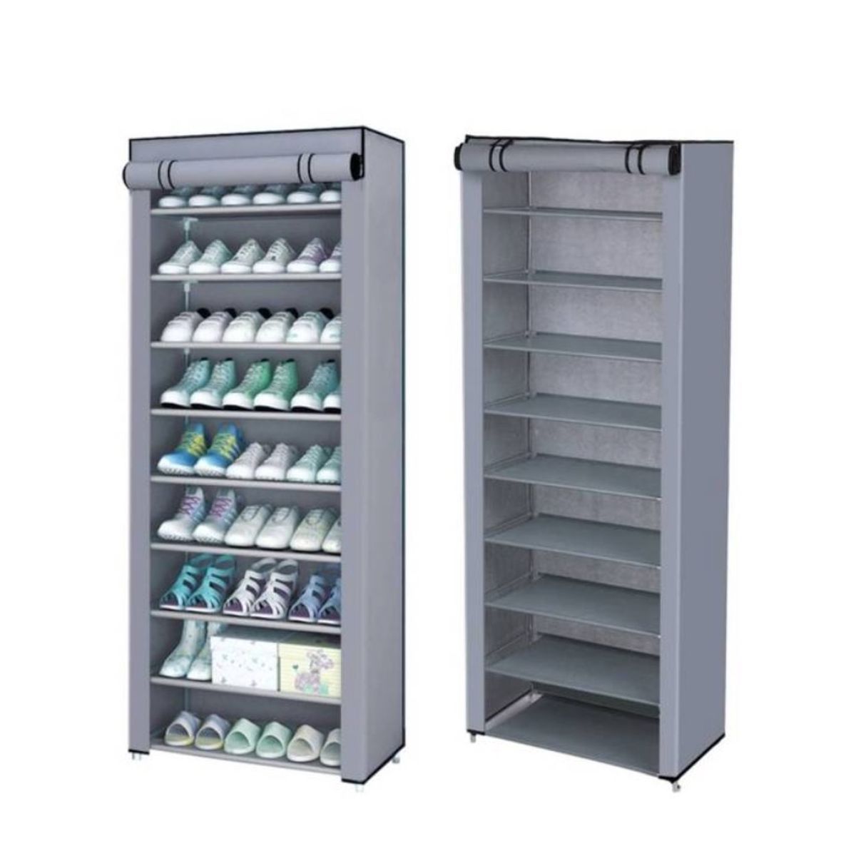 GENERICO - Organizador De Zapatos Armable Zapatero 9 Pisos gris