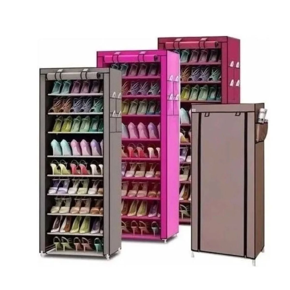 GENERICO - Organizador De Zapatos Armable Zapatero 9 Pisos Fucsia