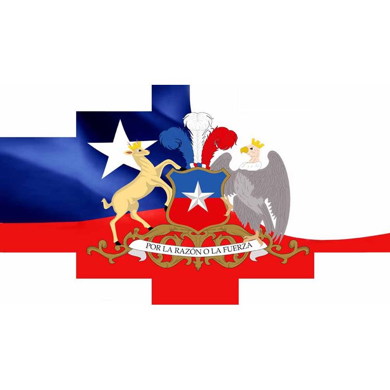 GENERICO - Bandera de Chile cuadro pilptico de 150 x 80 cm.