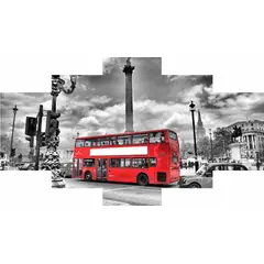 GENERICO - Londres Bus Rojo Cuadro poliptico 150x80 cm
