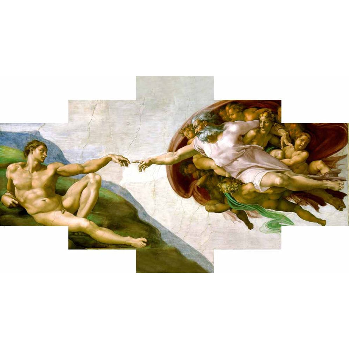 GENERICO - Creación de Adan cuadro poliptico de 150 x 80 cm.