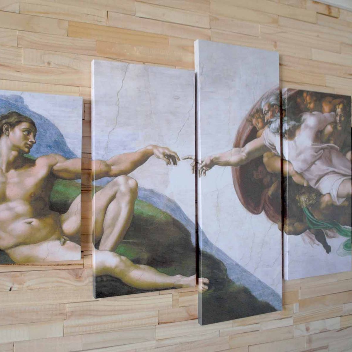 GENERICO - Creación de Adan cuadro poliptico de 150 x 80 cm.