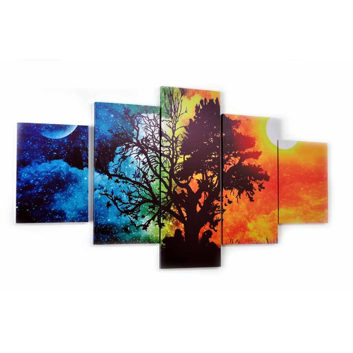 GENERICO - Cuadros Polipticos De 150x80 Arbol de la Dualidad