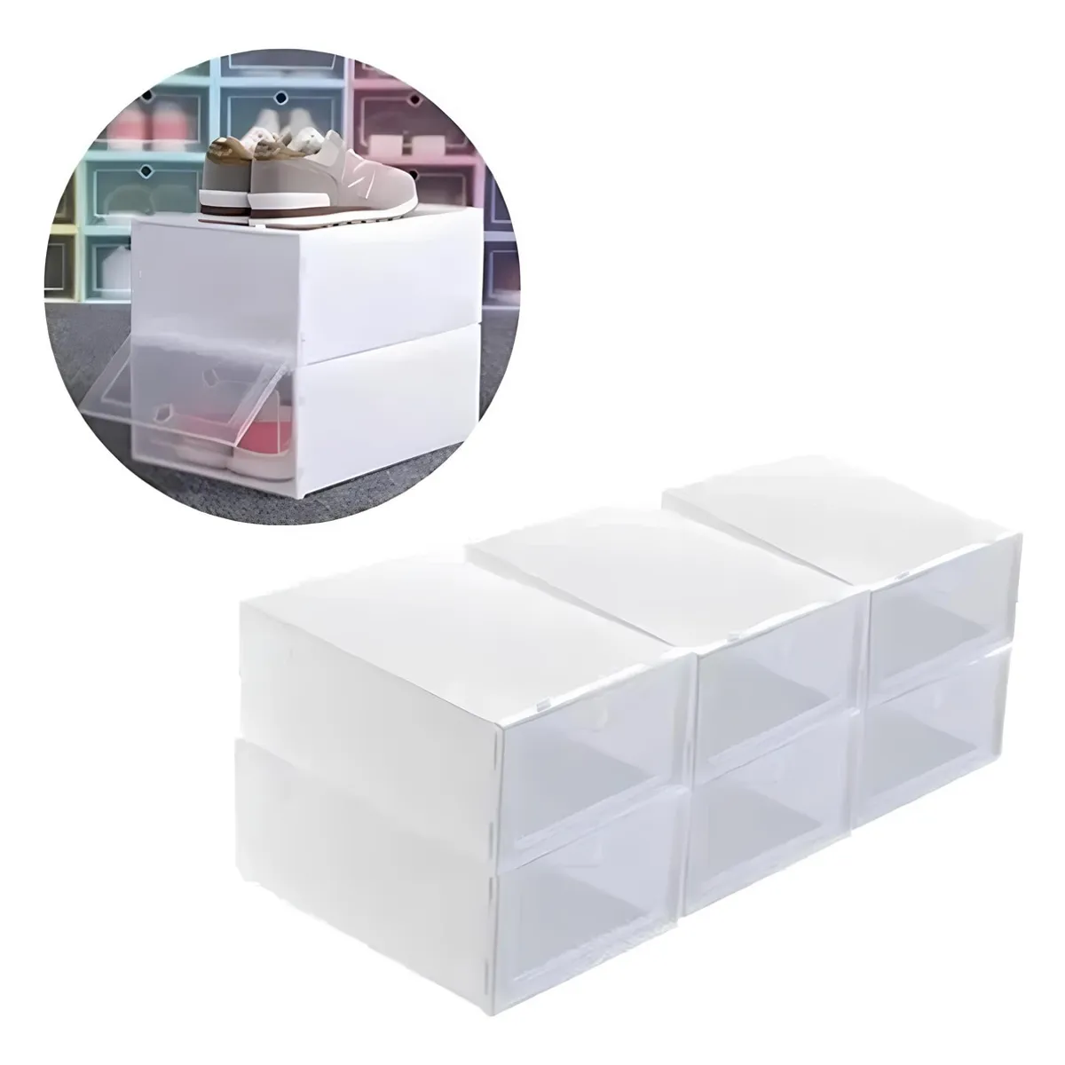 U BUY - Pack 6 Organizador De Zapatos Caja Organizadora Transparent