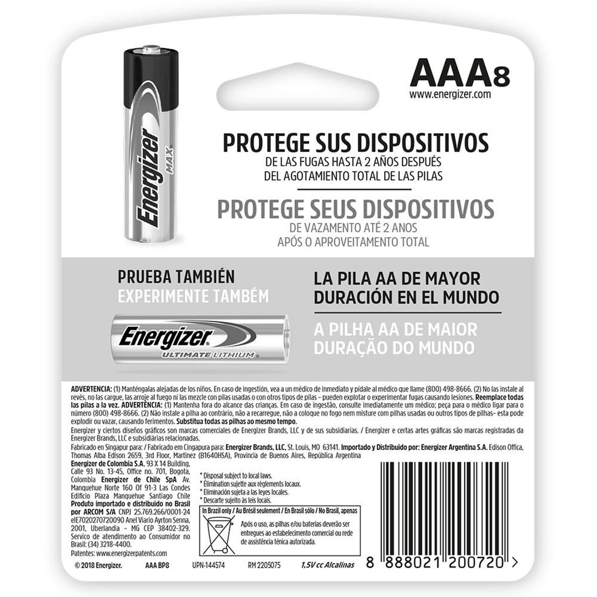 BLISTER DE PILAS ALCALINA AAA X 8 ENERGIZER, marca ENERGIZER - Foto 2