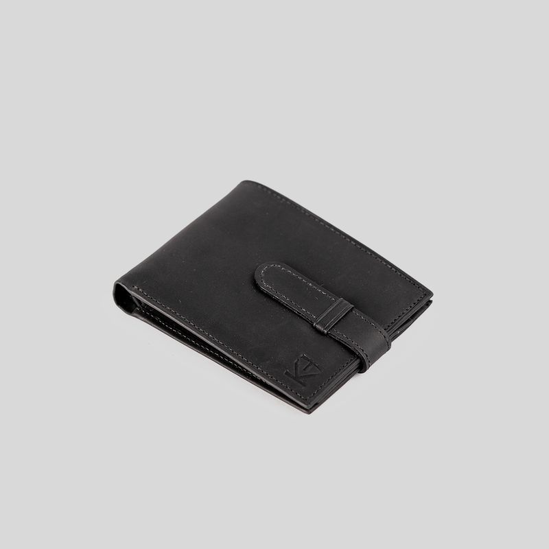 TRAUKO - Billetera Hombre Cuero Negro Trauko Sintra