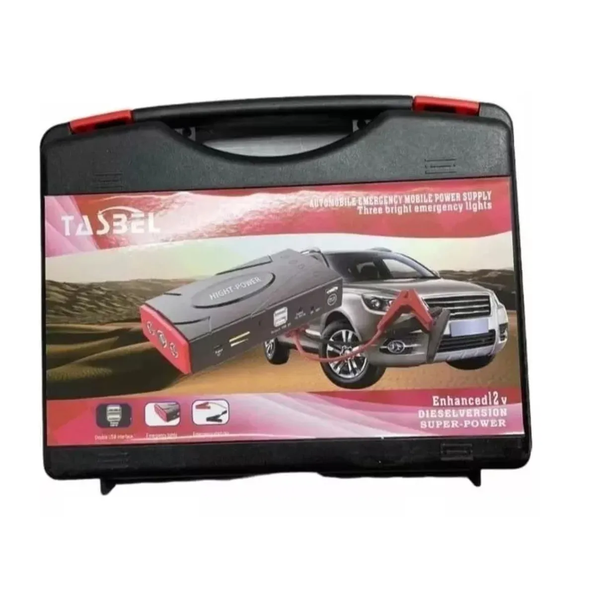 GENERICO - Partidor De Auto Batería  Kit Powerbank Cargador Celular