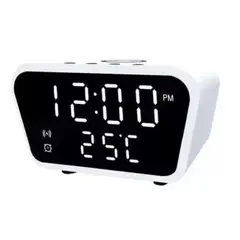 GENERICO - Reloj Despertador Cargador Inalámbrico Alta Gamatermómetro