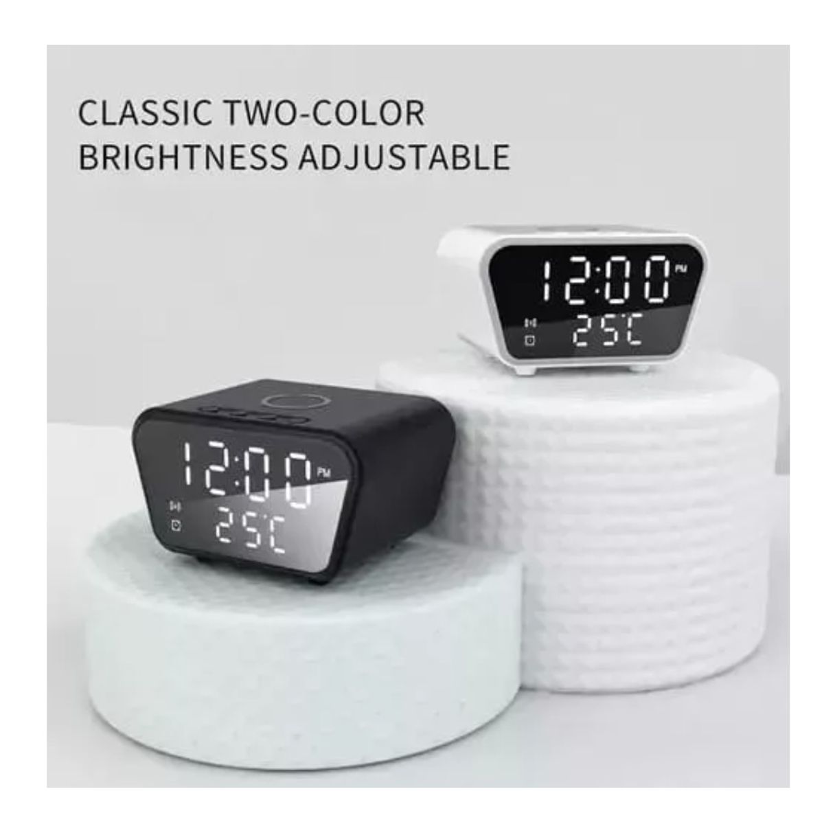 GENERICO - Reloj Despertador Cargador Inalámbrico Alta Gamatermómetro