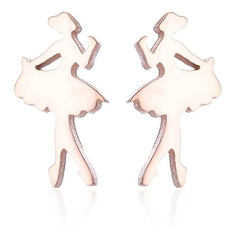 GENERICO - Aros De Bailarina Rose Gold De Acero