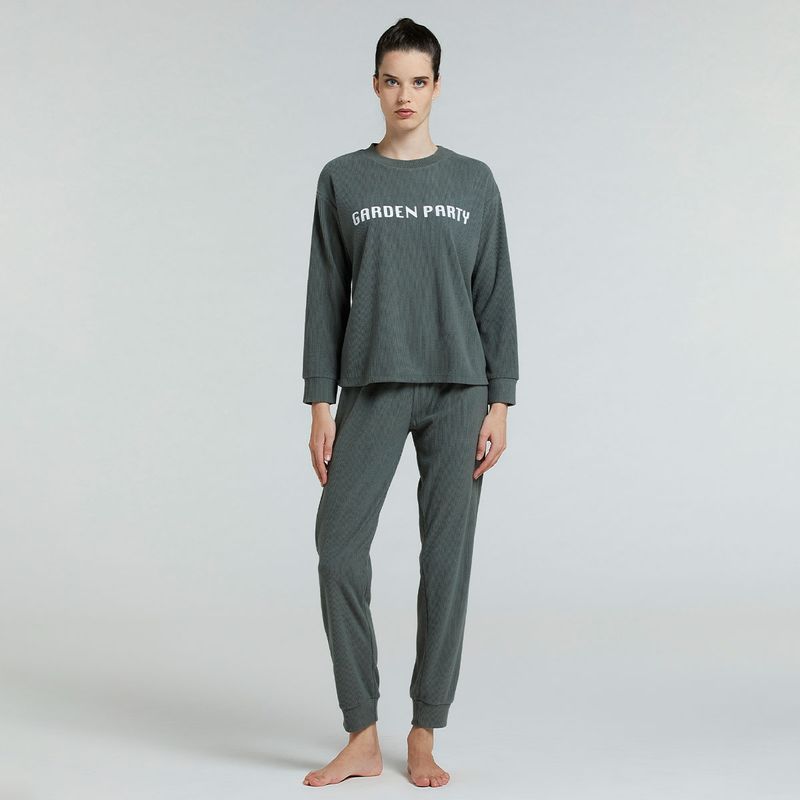 POMPEA - Pijama Polare Gris Pompea