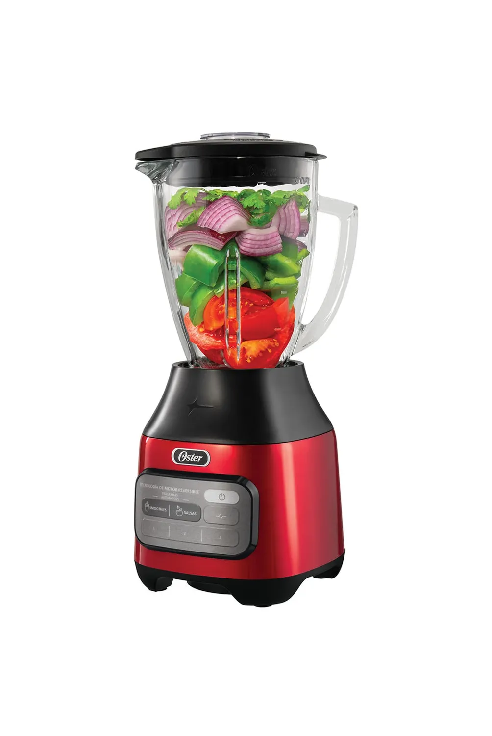 Licuadora Oster® Roja con tecnología reversible y 3 vel BLSTPEGCRT