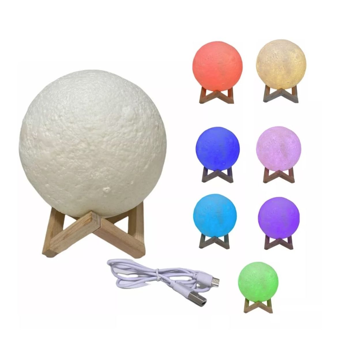 GENERICO - Lampara De Mesa Tactil Luna 3d Usb  Luz Decorativa