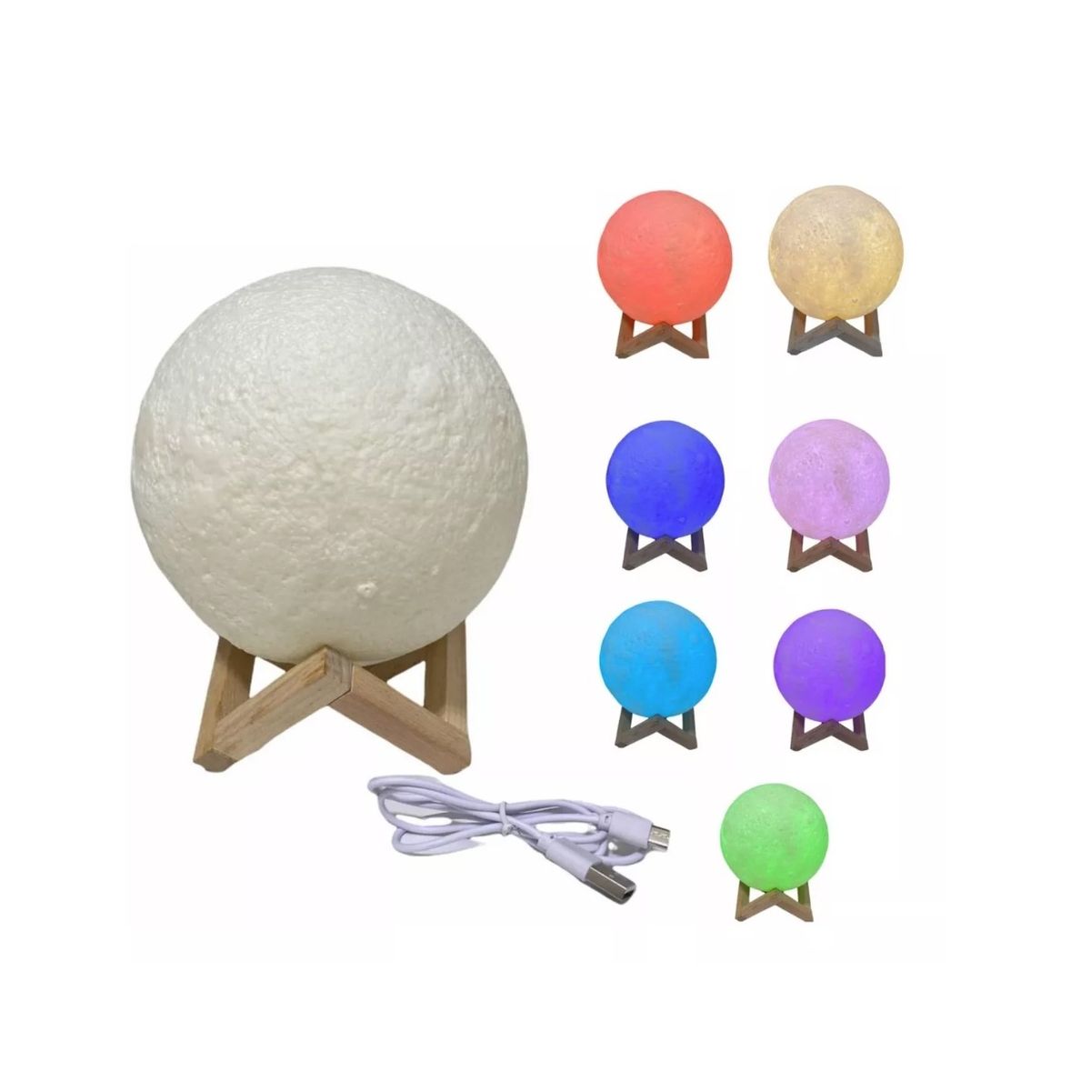 GENERICO - Lampara De Mesa Tactil Luna 3d Usb  Luz Decorativa