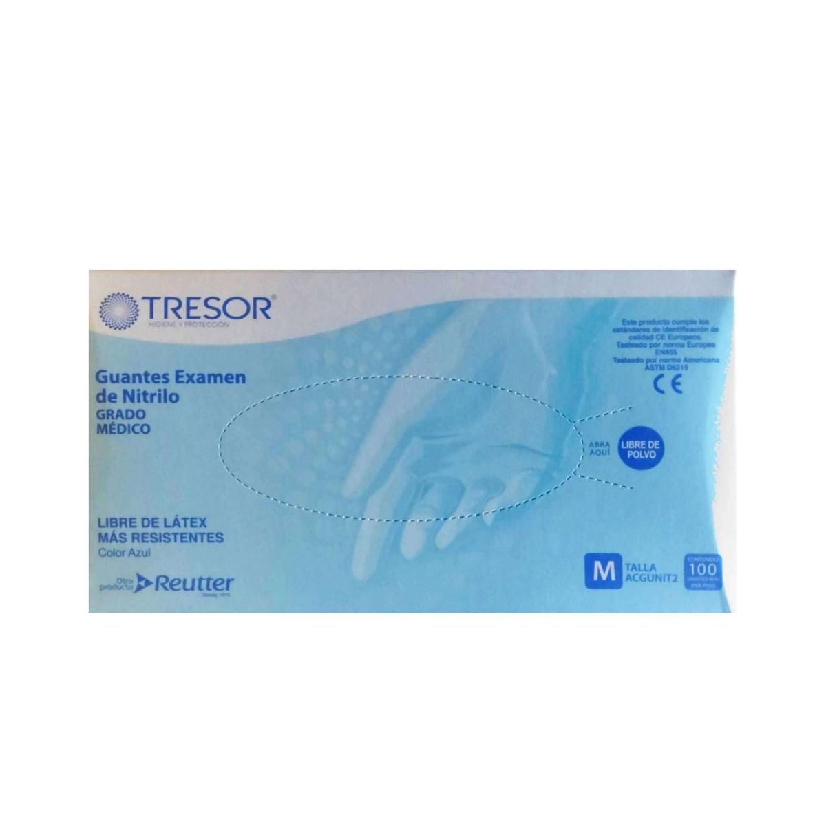VARIOS - Guantes De Nitrilo Tresor Talla M 100 Unidades
