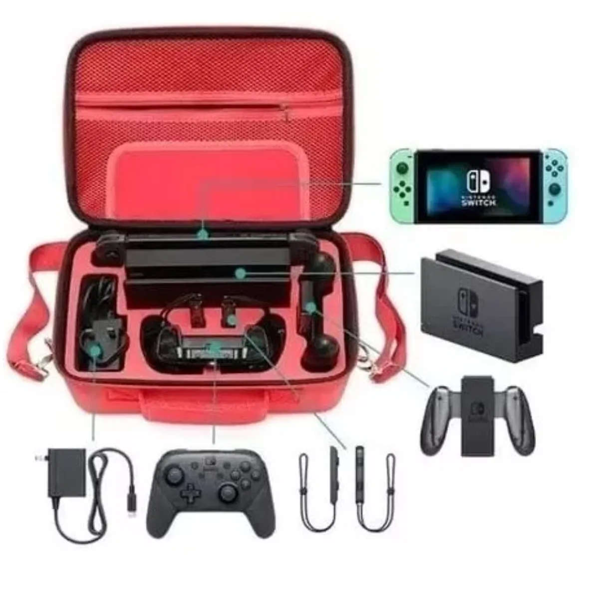 GENERICO - Estuche Funda Para Nintendo Switch Consola Correa De Hombro