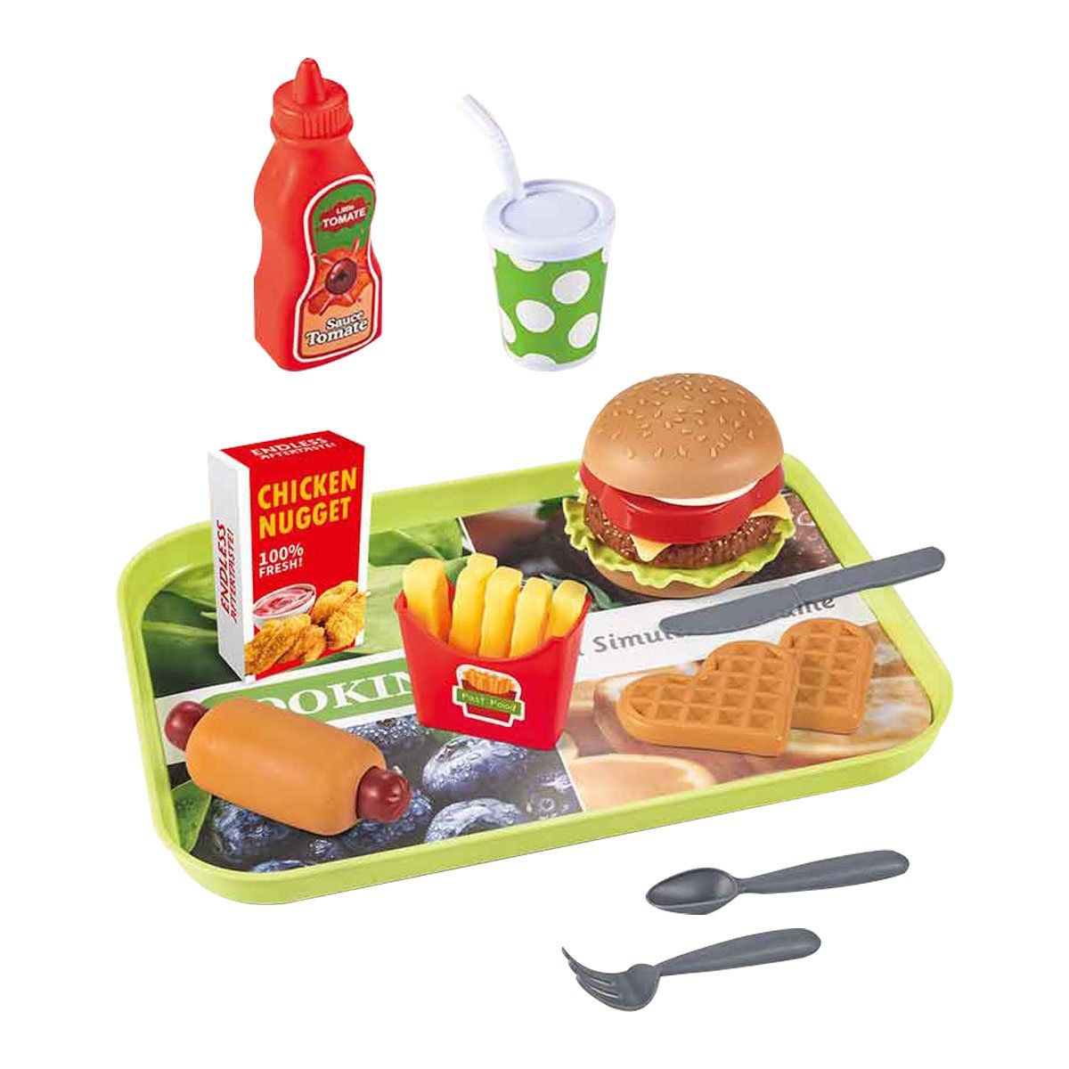 MAGNETICS - Bandeja de Comida Rápida con Waffles de Juguete