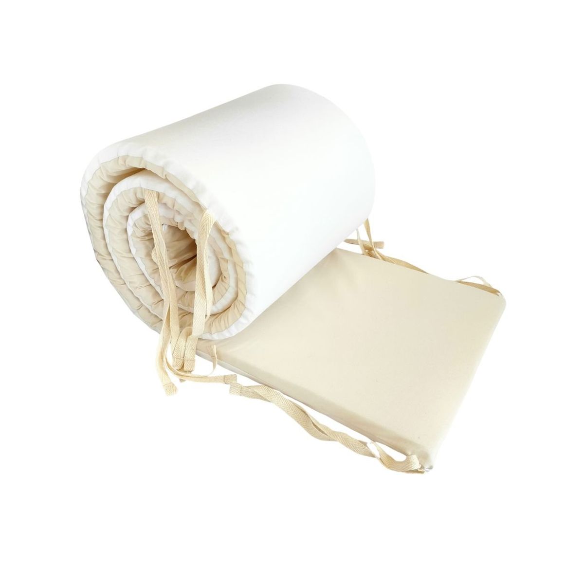 OLIVIA Y SAM - PROTECTOR CUNA BICOLOR BEIGE