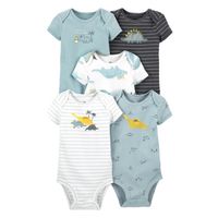 Pack 5 Bodys Mundo Dinosaurio Manga Corta 100% Algodón