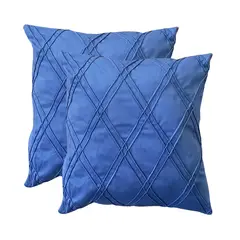 LOVE HOME DECO & LIVING - Set de 02 Fundas Velvet Rombos Azul