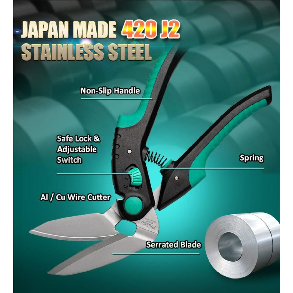 PROSKIT - PROKITS SR-339  TIJERA CORTADORA DE AGULO MULTIPROPOSITO