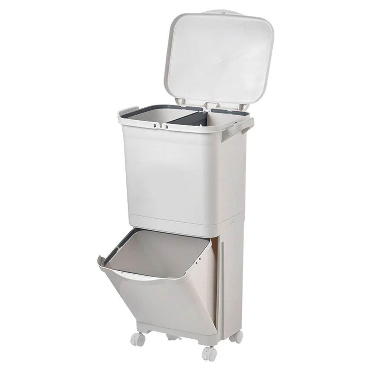 MIABU - Basurero reciclaje separador basura y ruedas 38L