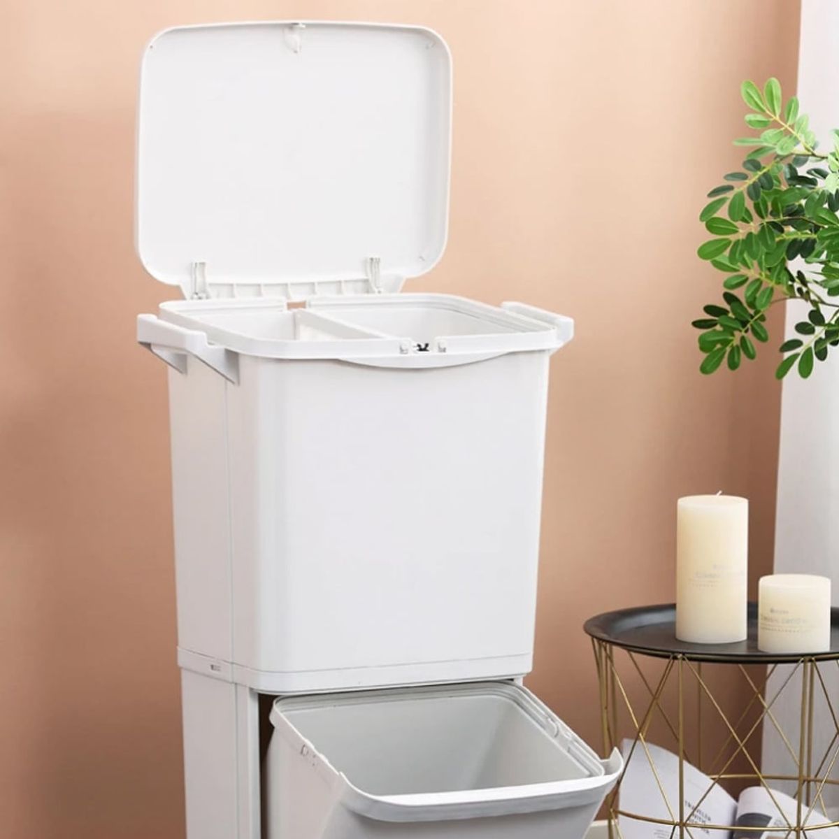 MIABU - Basurero reciclaje separador basura y ruedas 38L