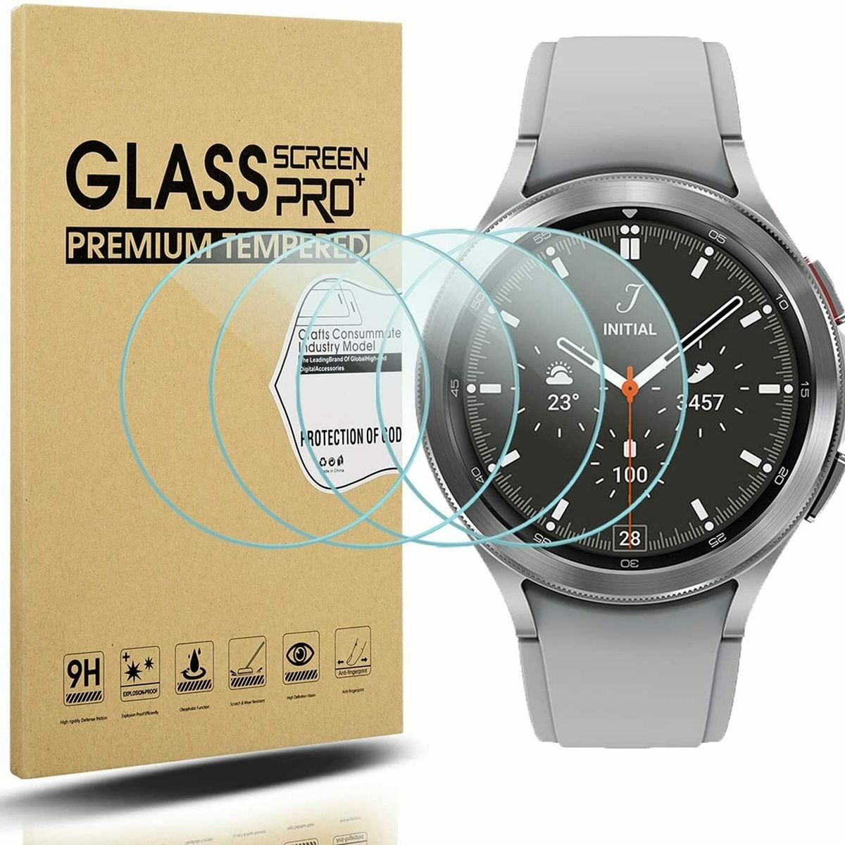GENERICO - 4 - Lámina Vidrio Samsung Galaxy Watch 4 46mm.