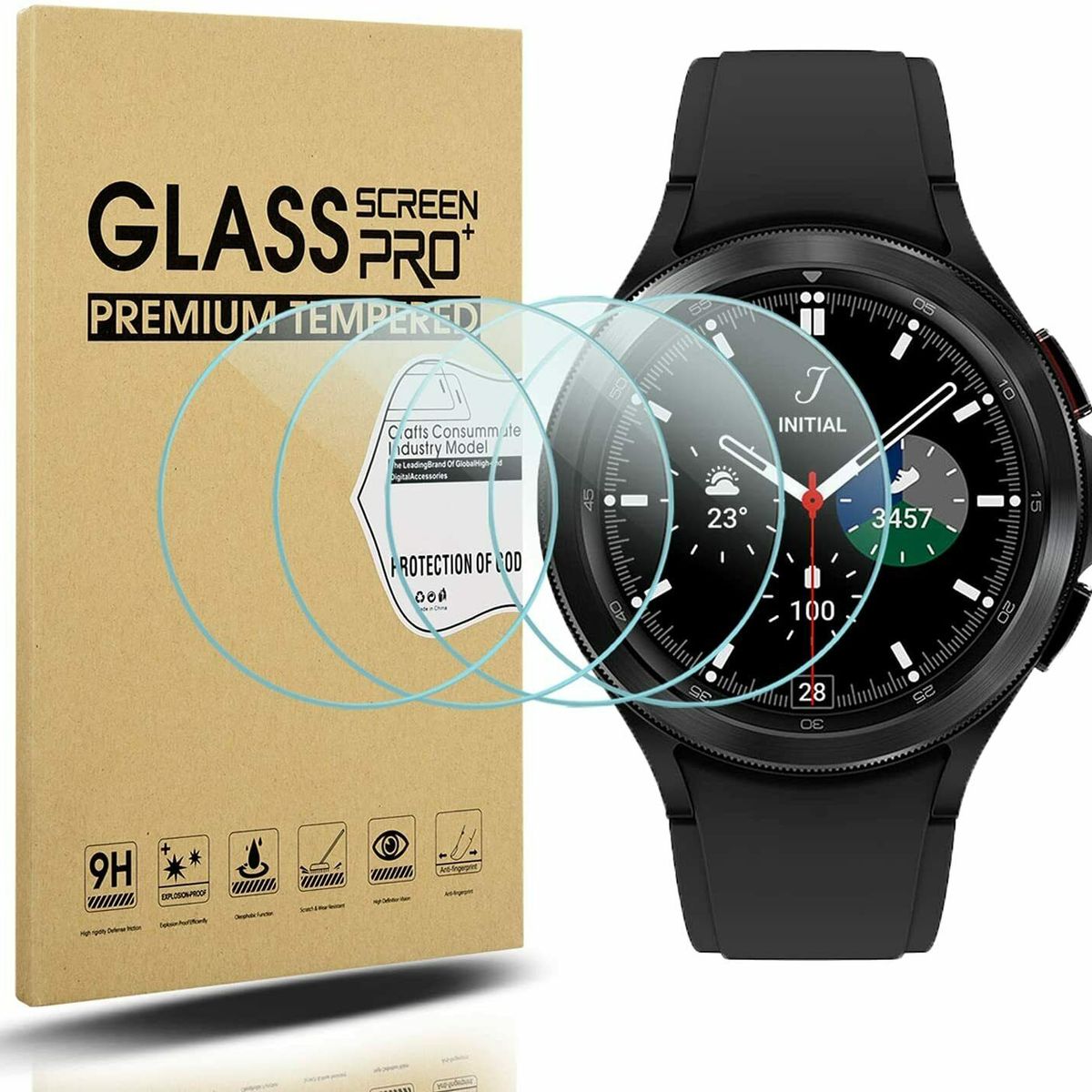 GENERICO - 4 - Lámina Vidrio Samsung Galaxy Watch 4 46mm.