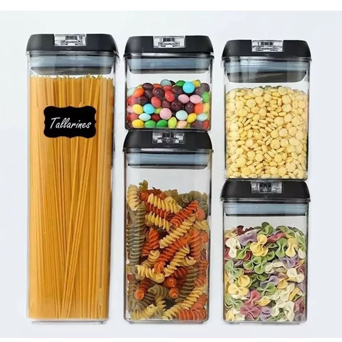 GENERICO - Contenedores Alimento Hermeticos Set 5 Piezas Cierre Facil