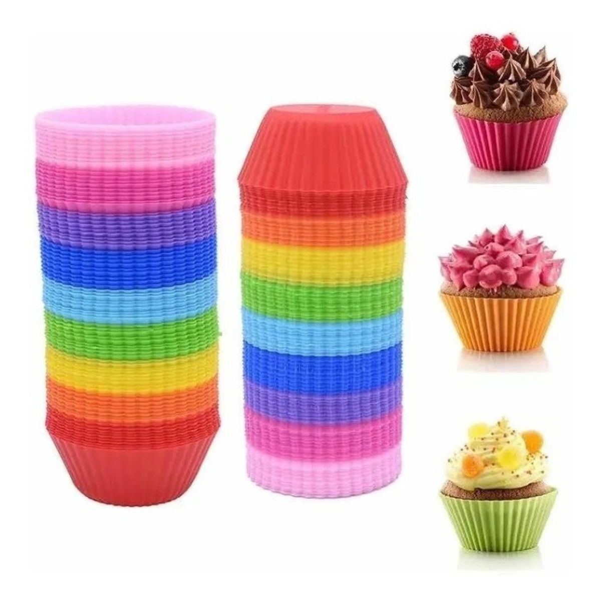 U BUY - 12 Moldes Para Cupcakes Magdalenas Muffins Silicona Hornear