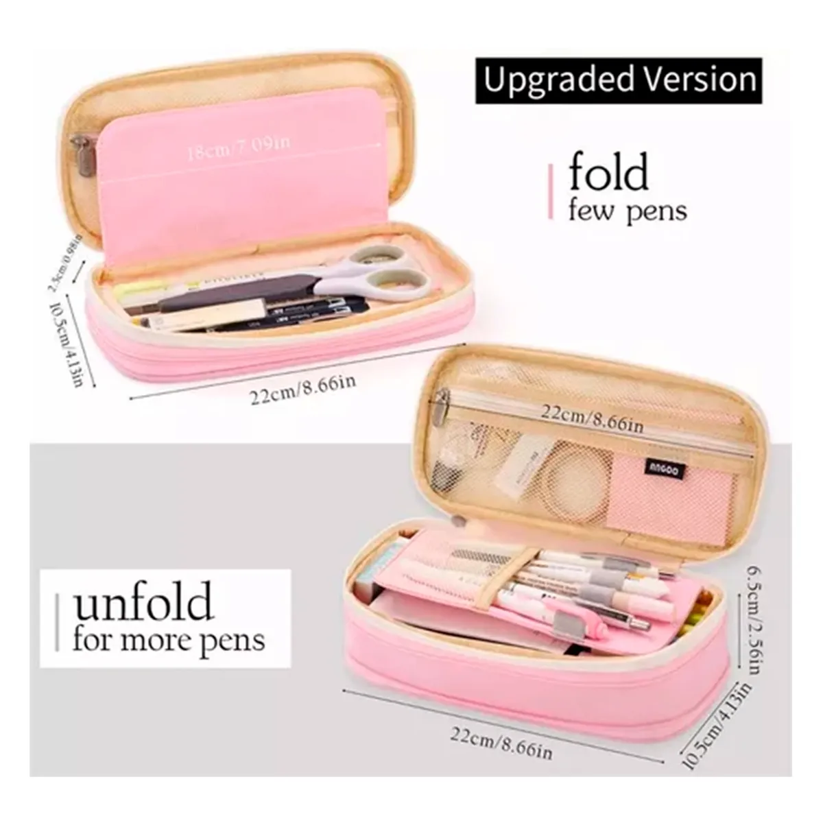 GENERICO - Estuche De Lápices Doble Capa De Gran Capacidad RoseBeige
