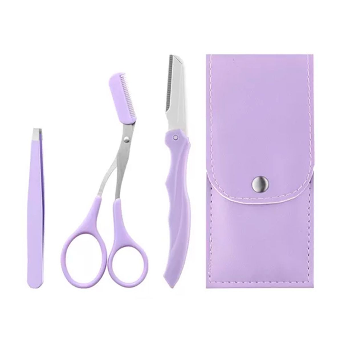 GENERICO - Kit De Perfilador Para Cejas 3 pcs De Acero Inoxidable