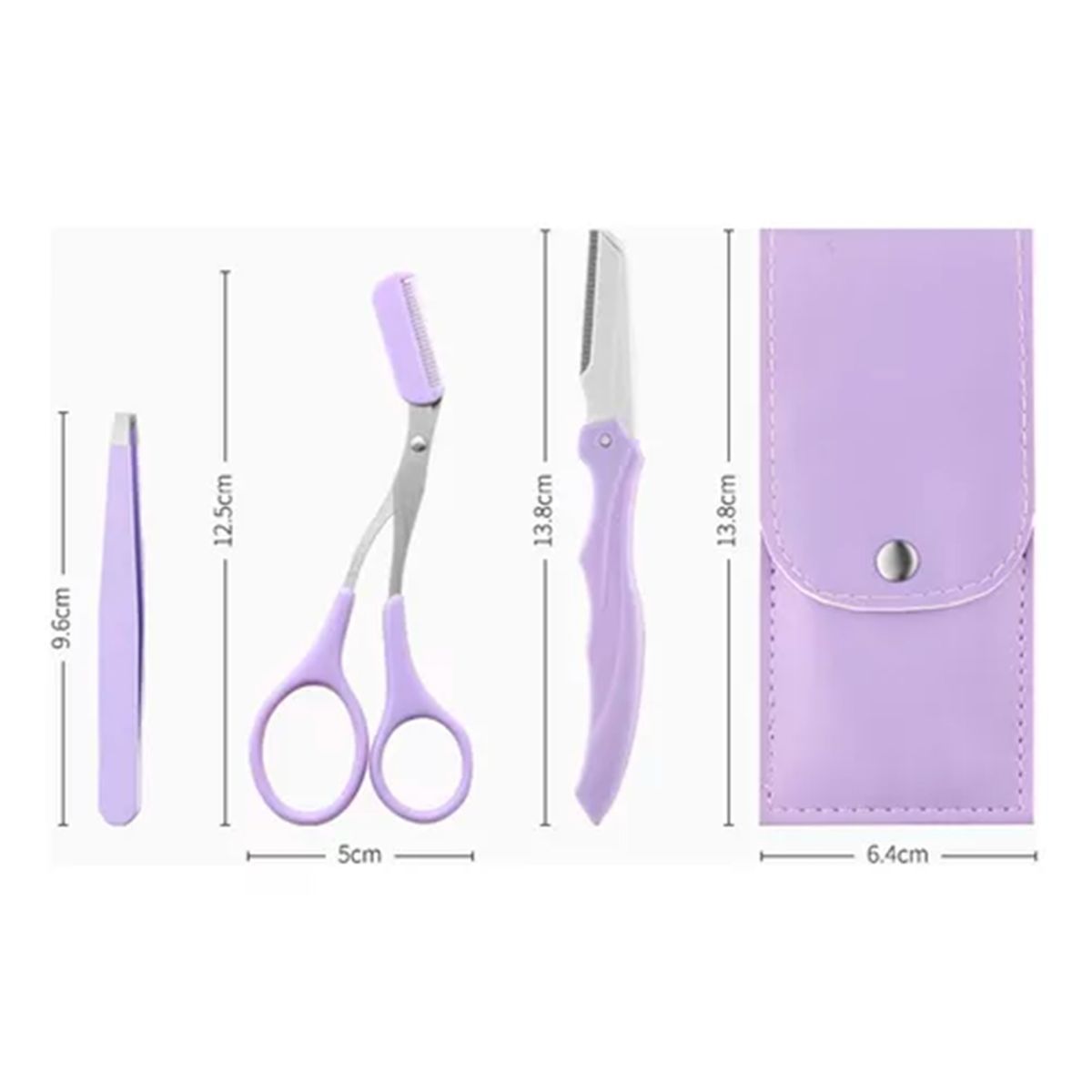 GENERICO - Kit De Perfilador Para Cejas 3 pcs De Acero Inoxidable