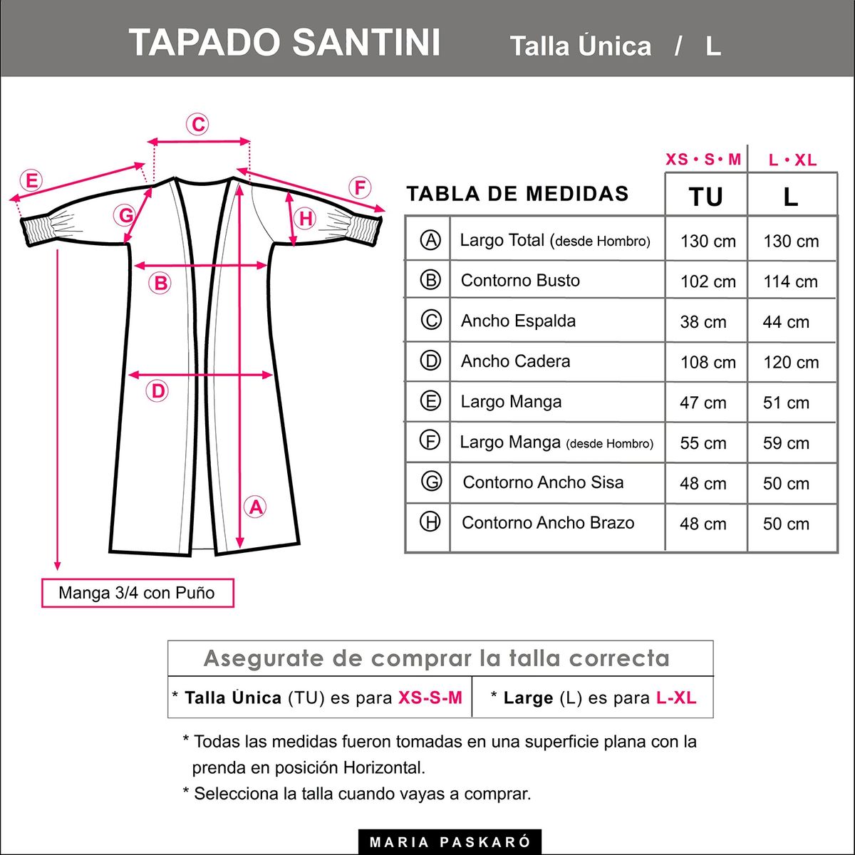 MARIA PASKARO - Tapado Kimono Largo Santini Azul Terciopelo  Maria Paskaro - Azul