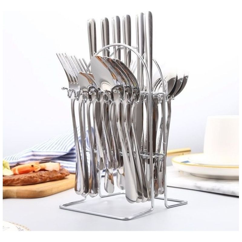 U BUY - Juego De Cubiertos 24 Piezas Acero Inoxidable
